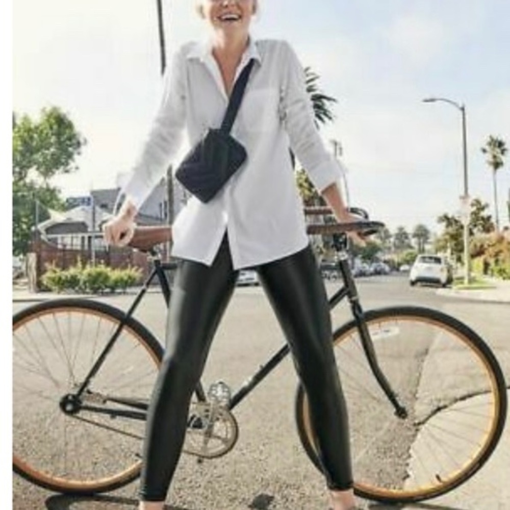 Athleta Faux Leather Leggings Like New Size Large